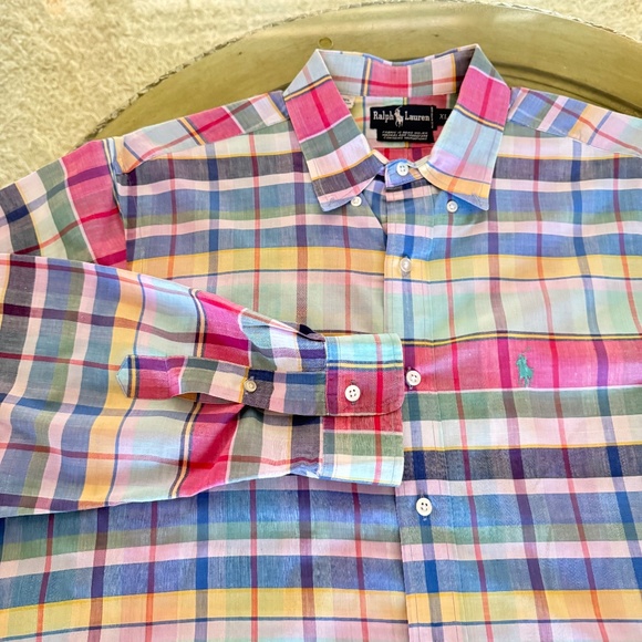 Polo Ralph Lauren Men's XL Shirt Classic Fit Madras Plaid Long Sleeve - Picture 1 of 9